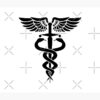 Caduceus Medical Symbol With Snakes Sword And Wings Tapestry Official Nurse Merch