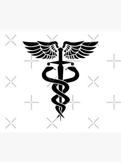 Caduceus Medical Symbol With Snakes Sword And Wings Tapestry Official Nurse Merch