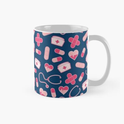 Pink And Blue Nurse Pattern Mug Official Nurse Merch