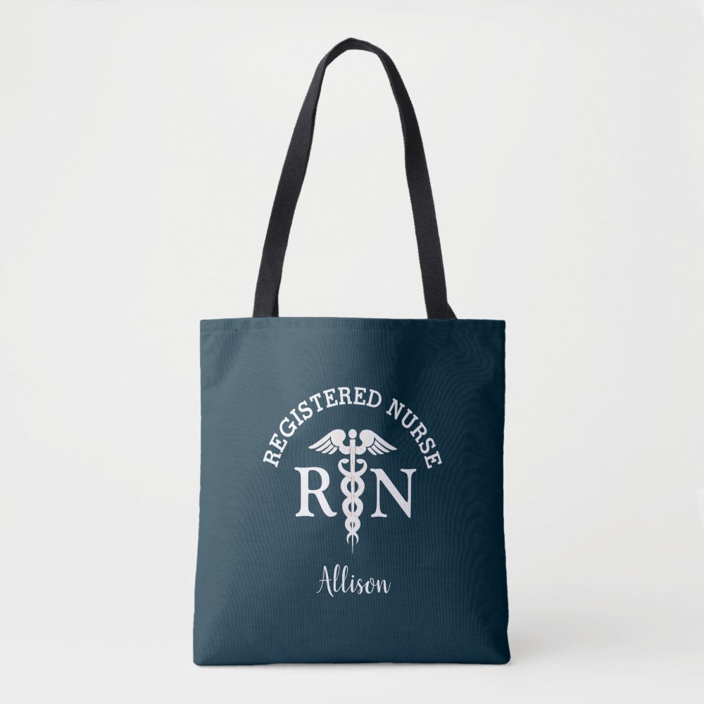 preppy nurse rn medical navy blue personalized tote bag r12f6a320aa5b4216b2a80f7b4eb7ab44 6kcf1 1000 - Nurse Gift For You