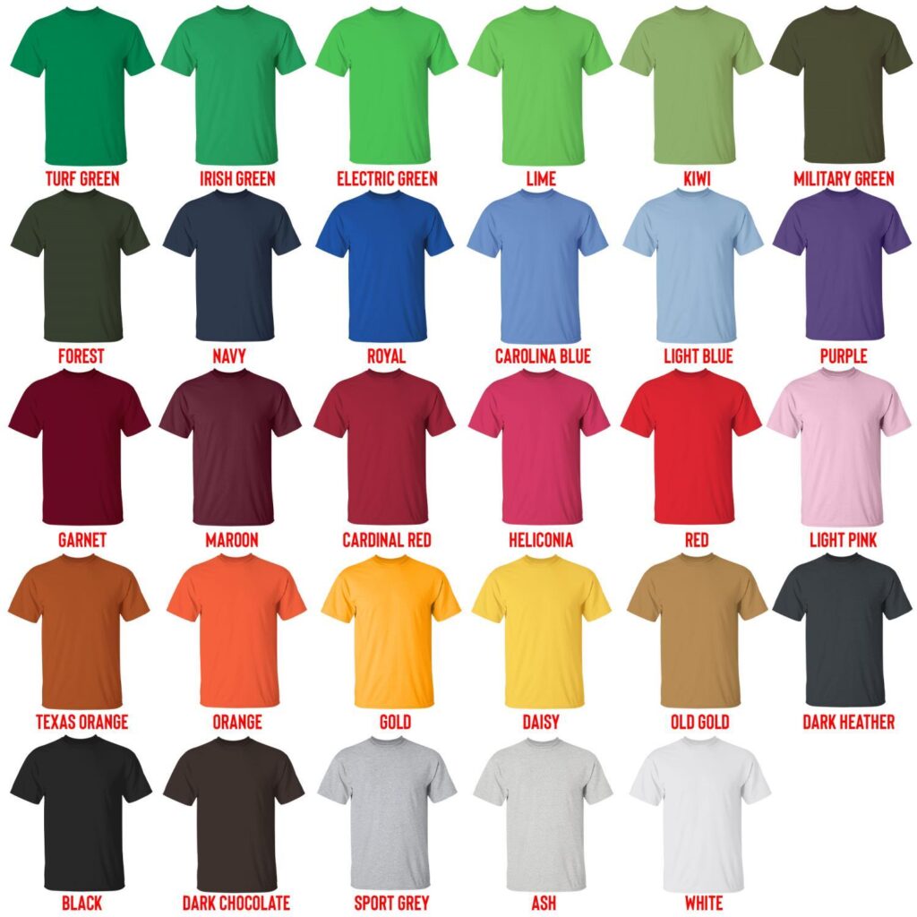 t shirt color chart - Nurse Gift For You