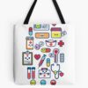 Proud To Be A Nurse / Surface Pattern Design / Blue Tote Bag Official Nurse Merch