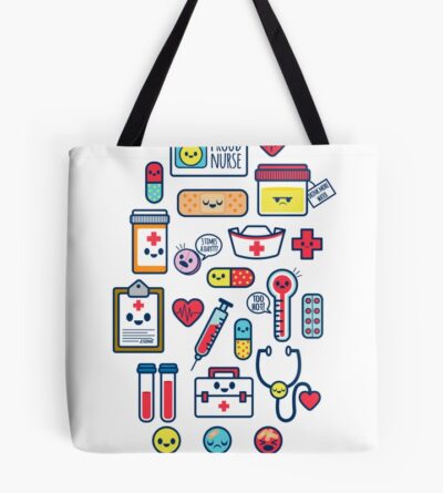 Proud To Be A Nurse / Surface Pattern Design / Blue Tote Bag Official Nurse Merch