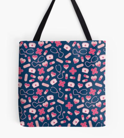 Pink And Blue Nurse Pattern Tote Bag Official Nurse Merch