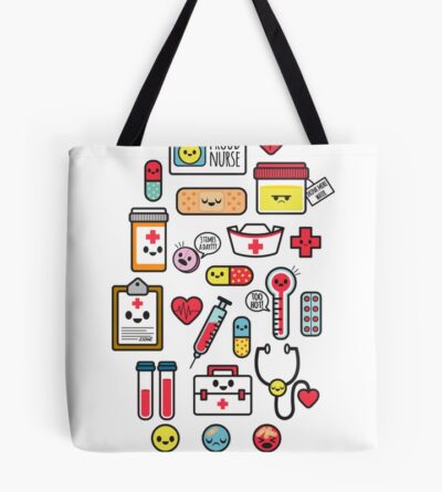 Proud To Be A Nurse Pattern / Pink Tote Bag Official Nurse Merch