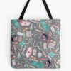 Medical Pattern | Doctor | Nurse | Watercolor | Grey Texture Tote Bag Official Nurse Merch