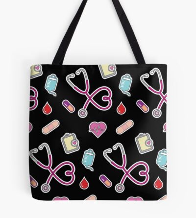 Nursing Life - Dark Print All Over Print Tote Bag Official Nurse Merch