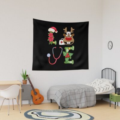 Funny Christmas Nurse Love Tapestry Official Nurse Merch