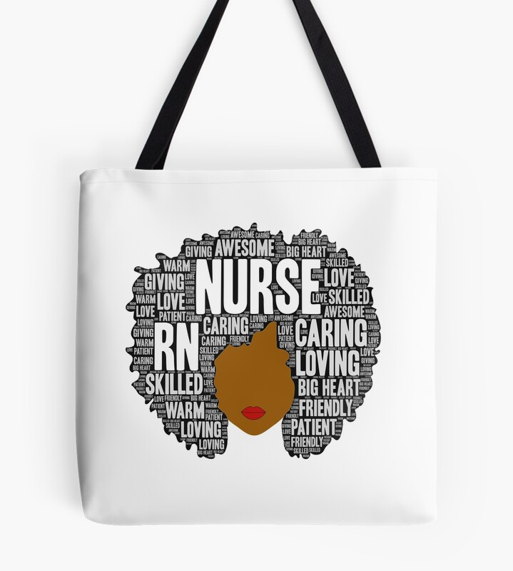 Afro Art Gift For Black Nurse Rn Lpn Tote Bag