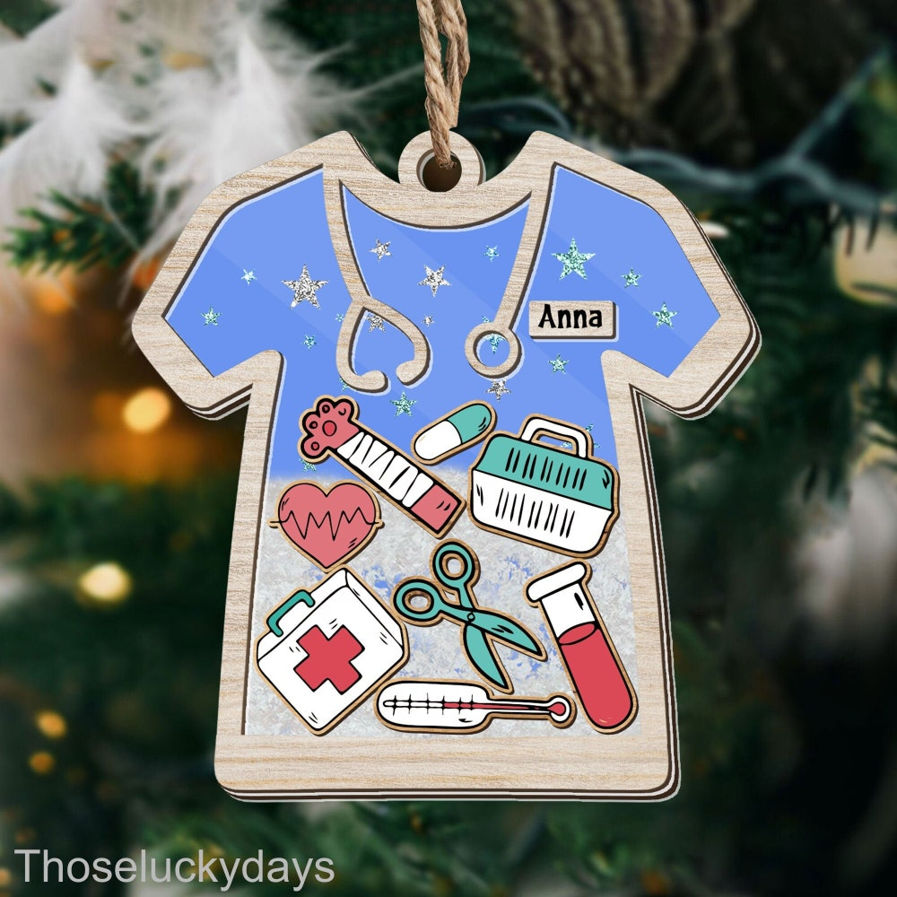 Nurse Uniform With Nurse Accessories Christmas Nurse Gift Custom Shaker Ornament