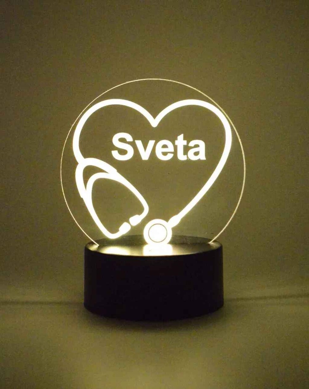 Personalized Heart Stethoscope Nurse Night Light