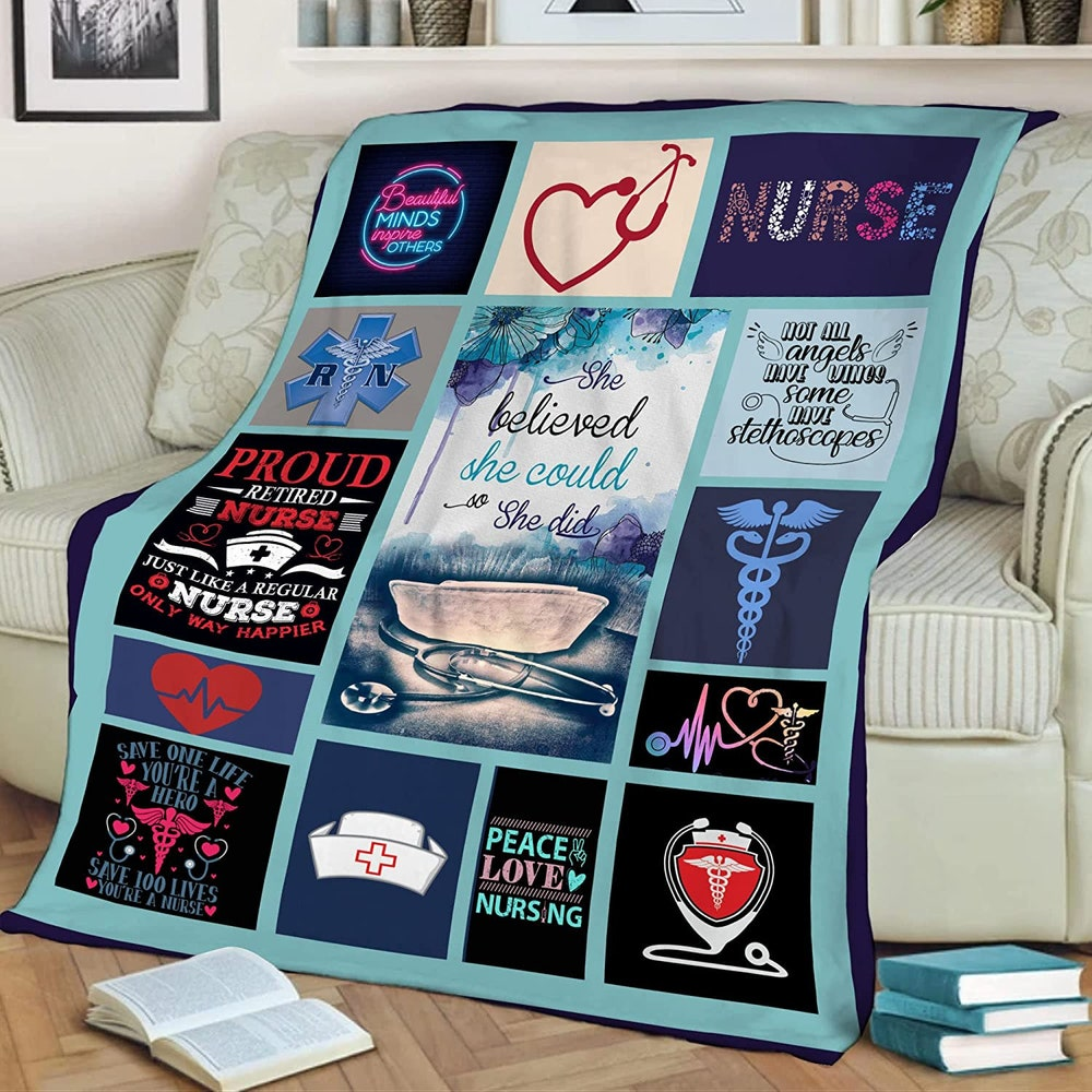 Registered Nurse Blanket Gift For Nurse Fleece Blanket